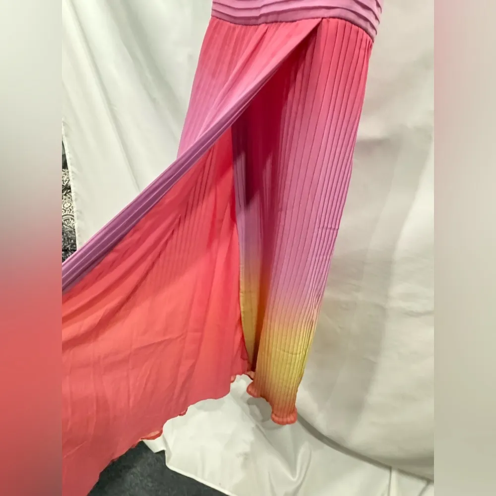 Leith Nordstrom Ombré Gradient Pink Lemonade Dress with accordion pleats Small - Image 7