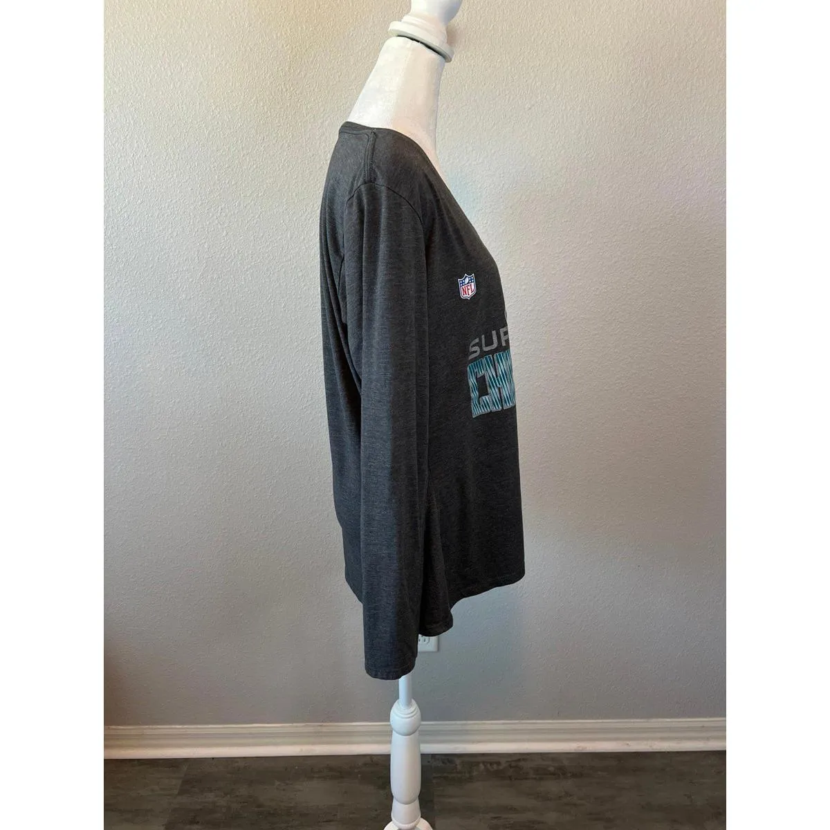 NFL Team Apparel Philadelphia Eagles Superbowl Graphic TShirt Gray Size XL - Image 2