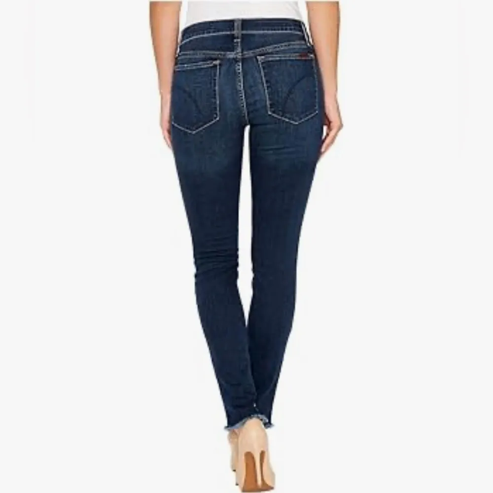 Joe's Flawless Dima Blondie Midrise Raw Hem Skinny Ankle Jeans Dark Indigo Sz 24 - Image 3