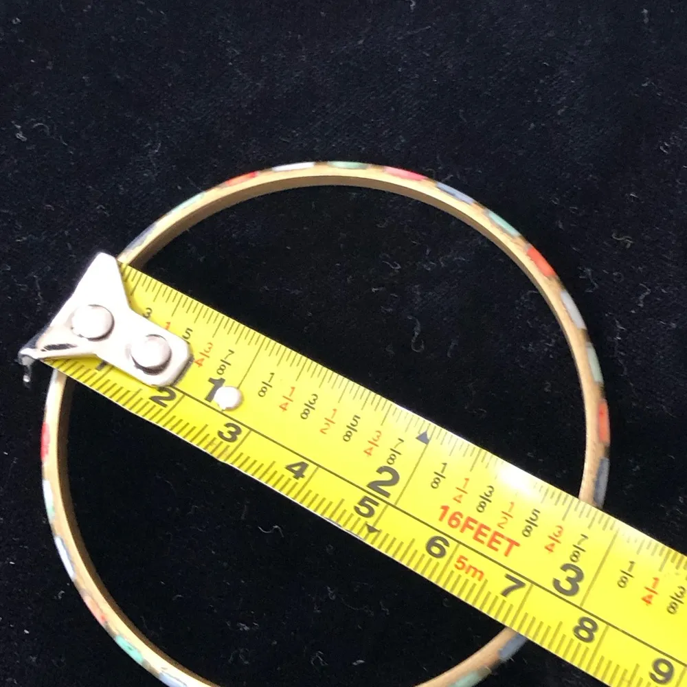 Vintage cloisonné pastel colors bangle bracelet - Image 7