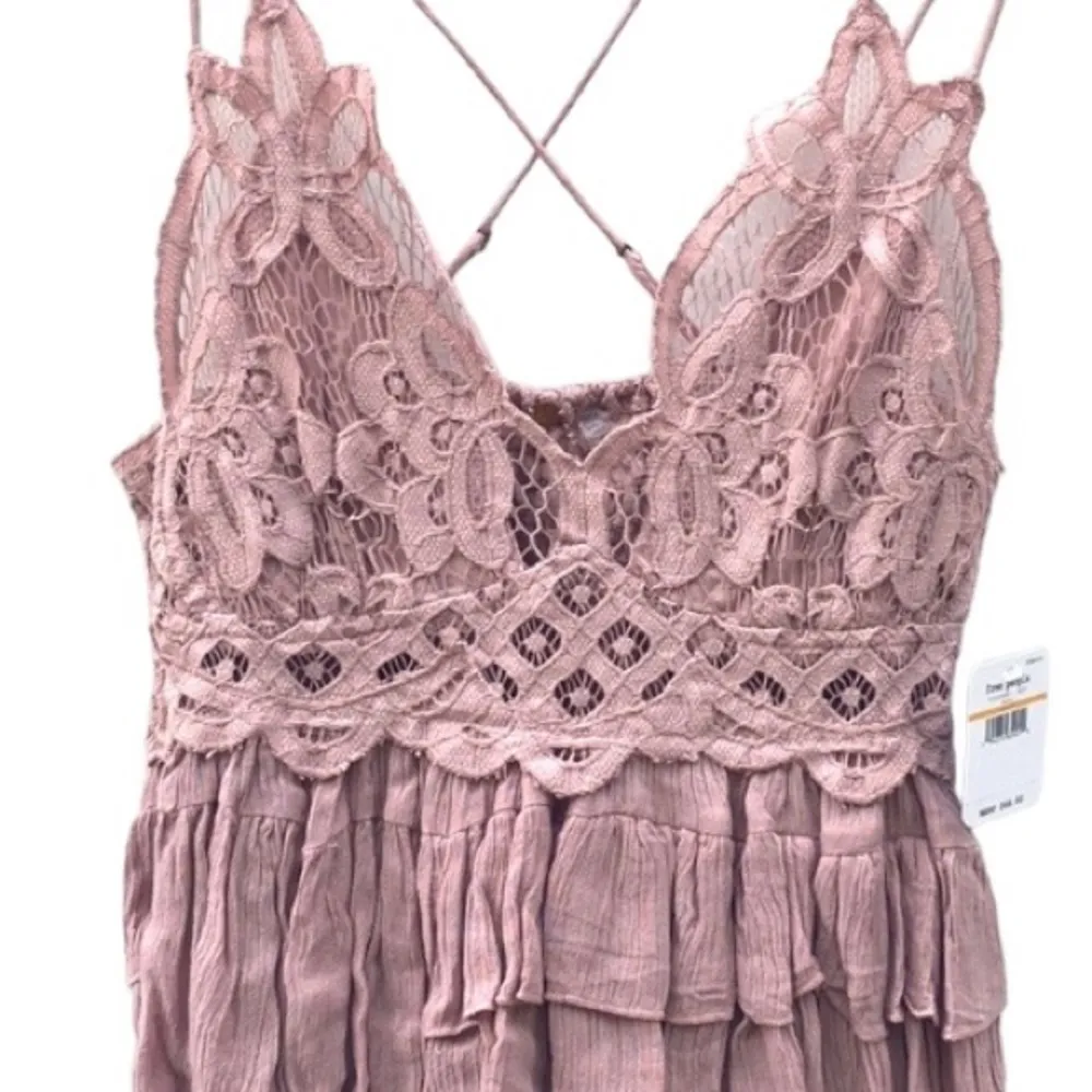 NWT Free People Womens small mauve pink Adella lace cross strap cami top - Image 10
