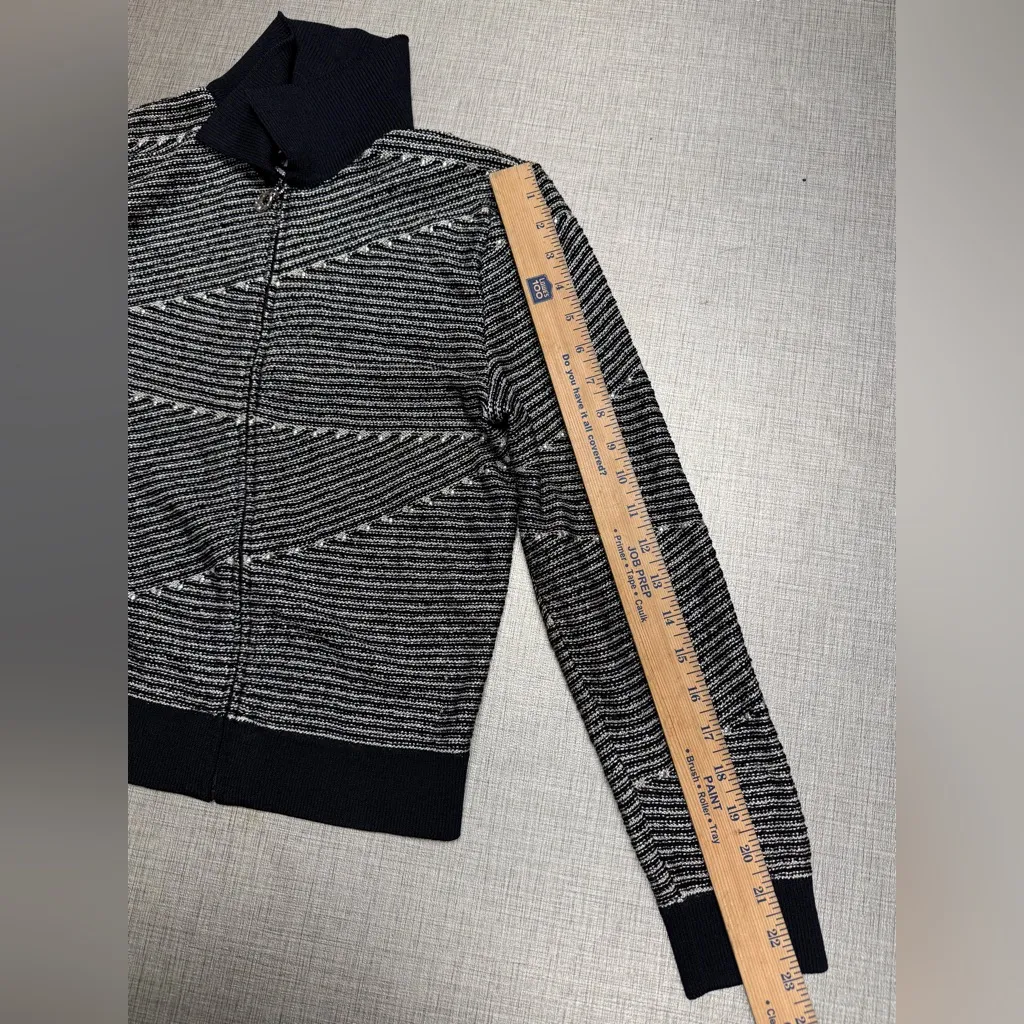 St. John SPORT KNIT Zip Front Sequins Cardigan & TANK TWin SET S P Marie Gray - Image 13