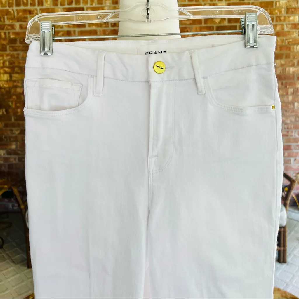 Frame Le Mini Bootcut Jeans Full Length 26 Midrise Flared Trendy Chic Glam - Image 4