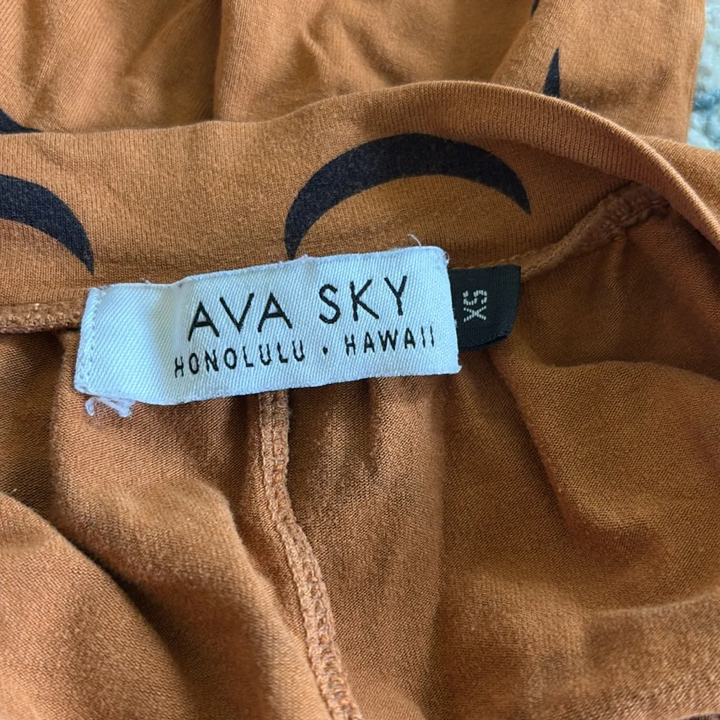 Ava sky crescent moon stars pants joggers athleisure Hawaii loungewear xs Orange - Image 7