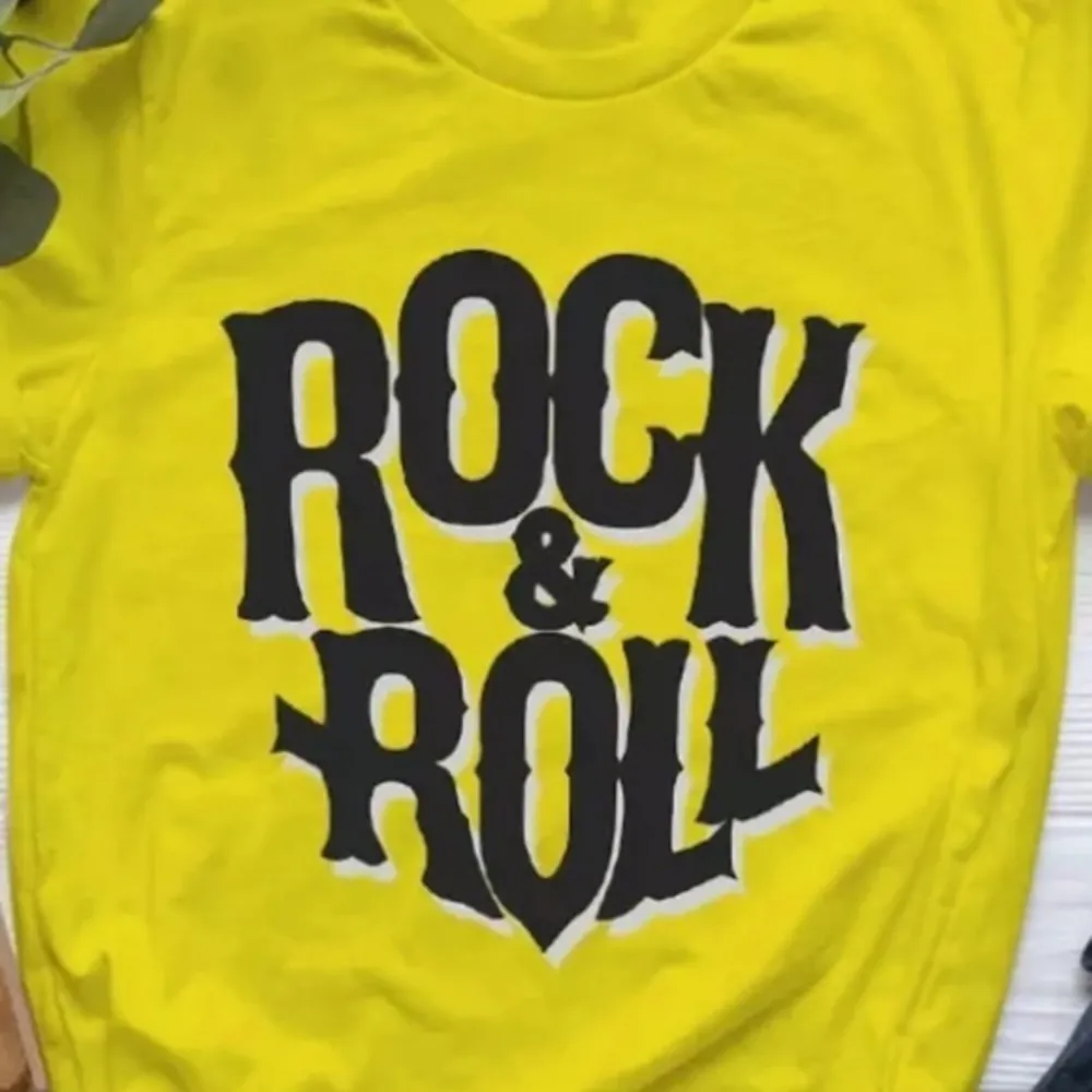 Rock N Roll Vintage Tee T-Shirt XS/S Bright Yellow NIP - Image 2