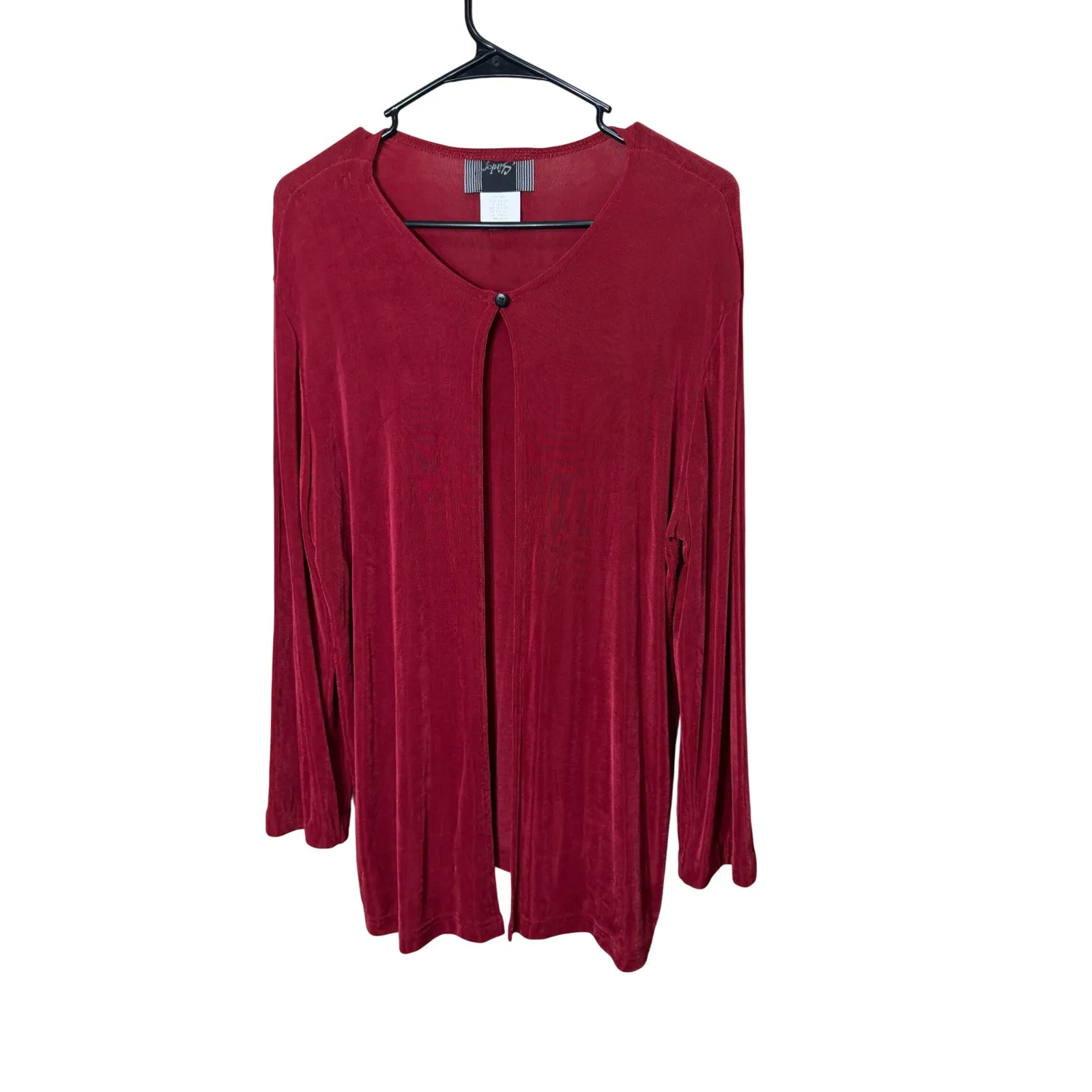 Slinky Brand Women's Red Ribbed Tank Dress & Matching Cardigan Set Medium - Image 5