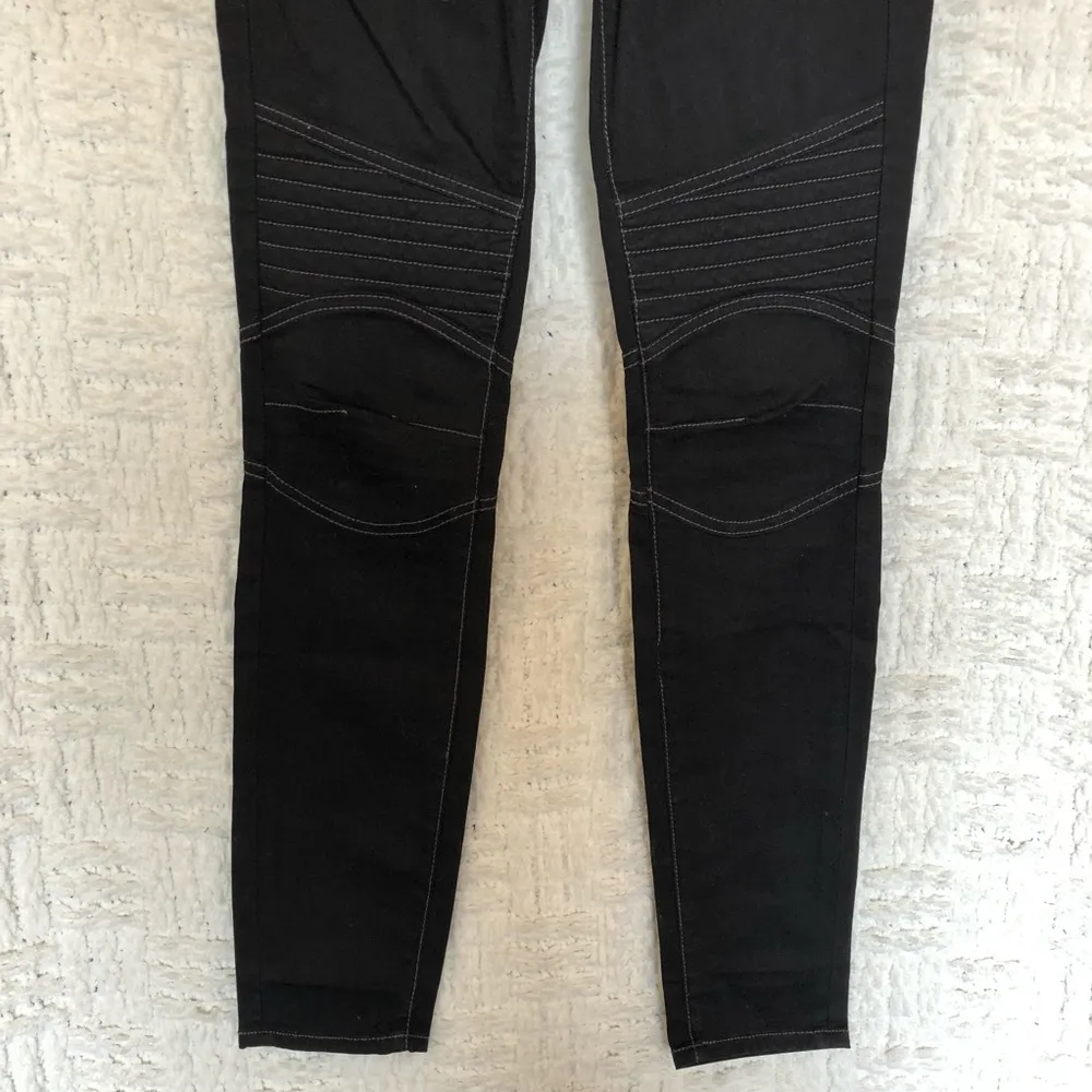 Work Custom Jeans Moto Skinny Black Size 24 - Image 2