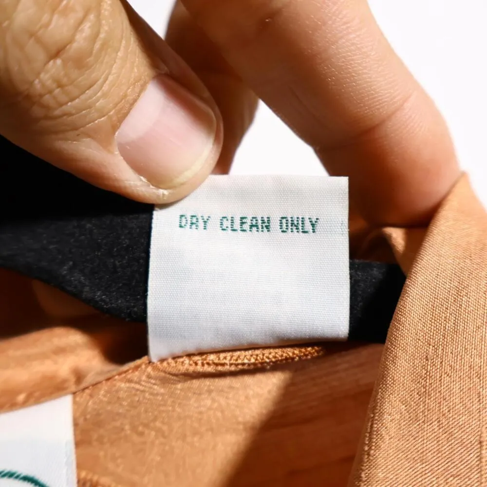 100% Silk Orange Button Up Shirt Jacket Embroidered Flowers Whimsical Fairy L‎ Size L - Image 5