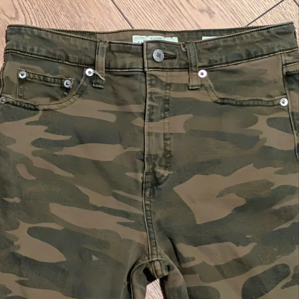Lucky Brand  4 27 Jeans Camo Bridgette Crop Ankle Olive Green High Rise Skinny - Image 2