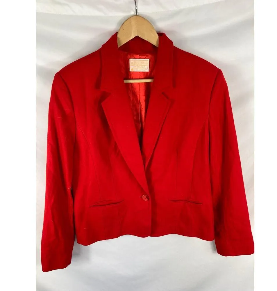 Pendleton 100% Virgin wool Red Blazer Size 14 - Image 4