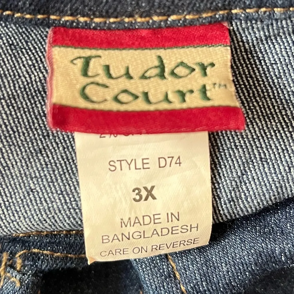 Tudor Court Jean Jacket Navy Blue Denim Size 3X - Image 3
