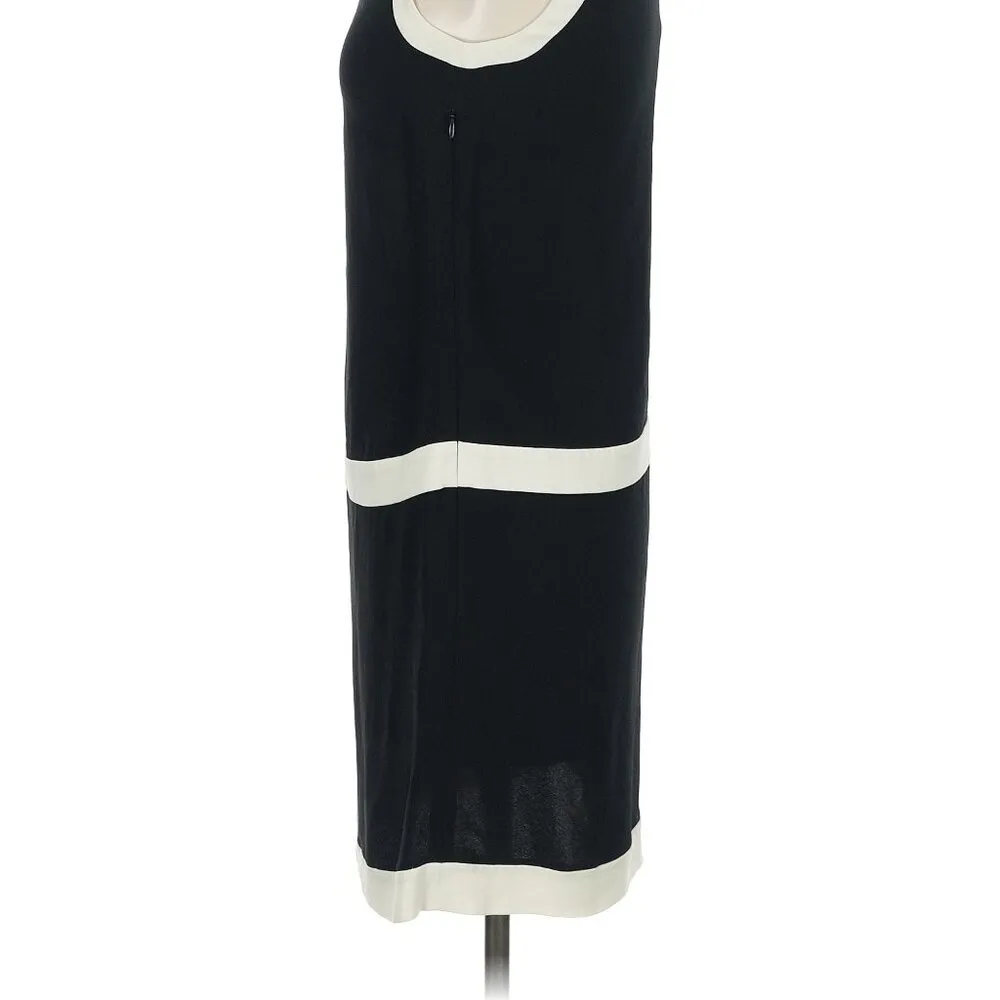 M Missoni Authentic Women's Tank Shift Dress in Black w/Cream Band Accents - Image 9