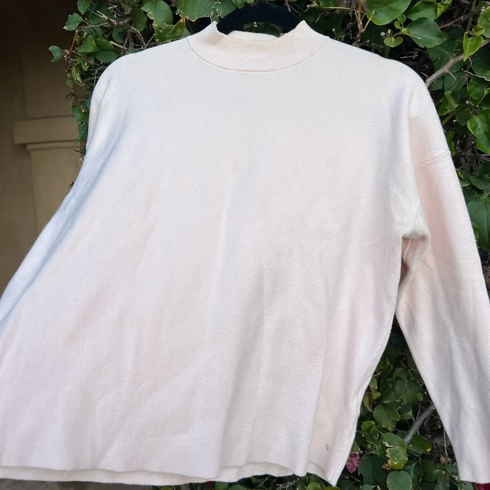 H&M Mock Neck Baby Pink Light Pink Salmon Long Sleeve Size Small - Image 3