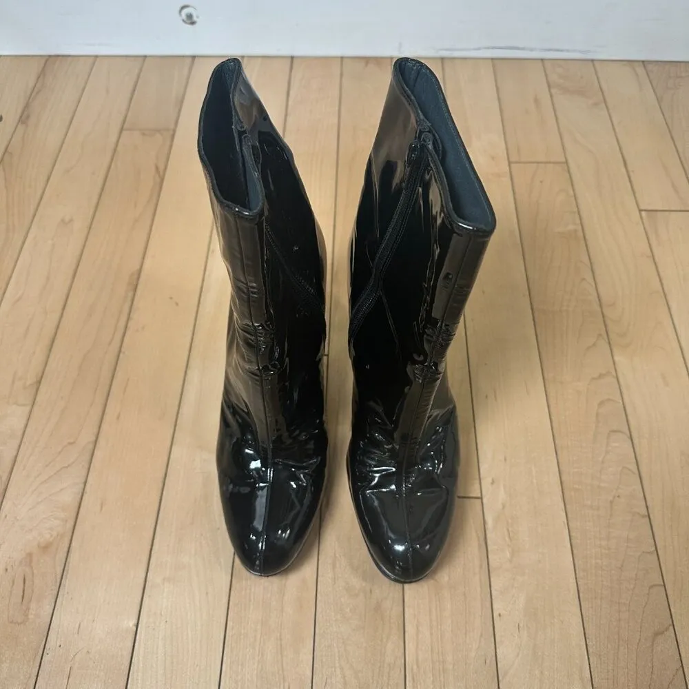 STUART WEITZMAN Women's Apollo Patent Leather Black Ankle Boot Stiletto Size 7.5 - Image 7