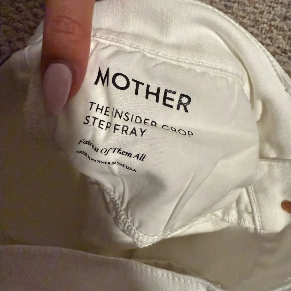MOTHER Jeans Hustler Ankle Fray White Fairest of Them All - Image 9