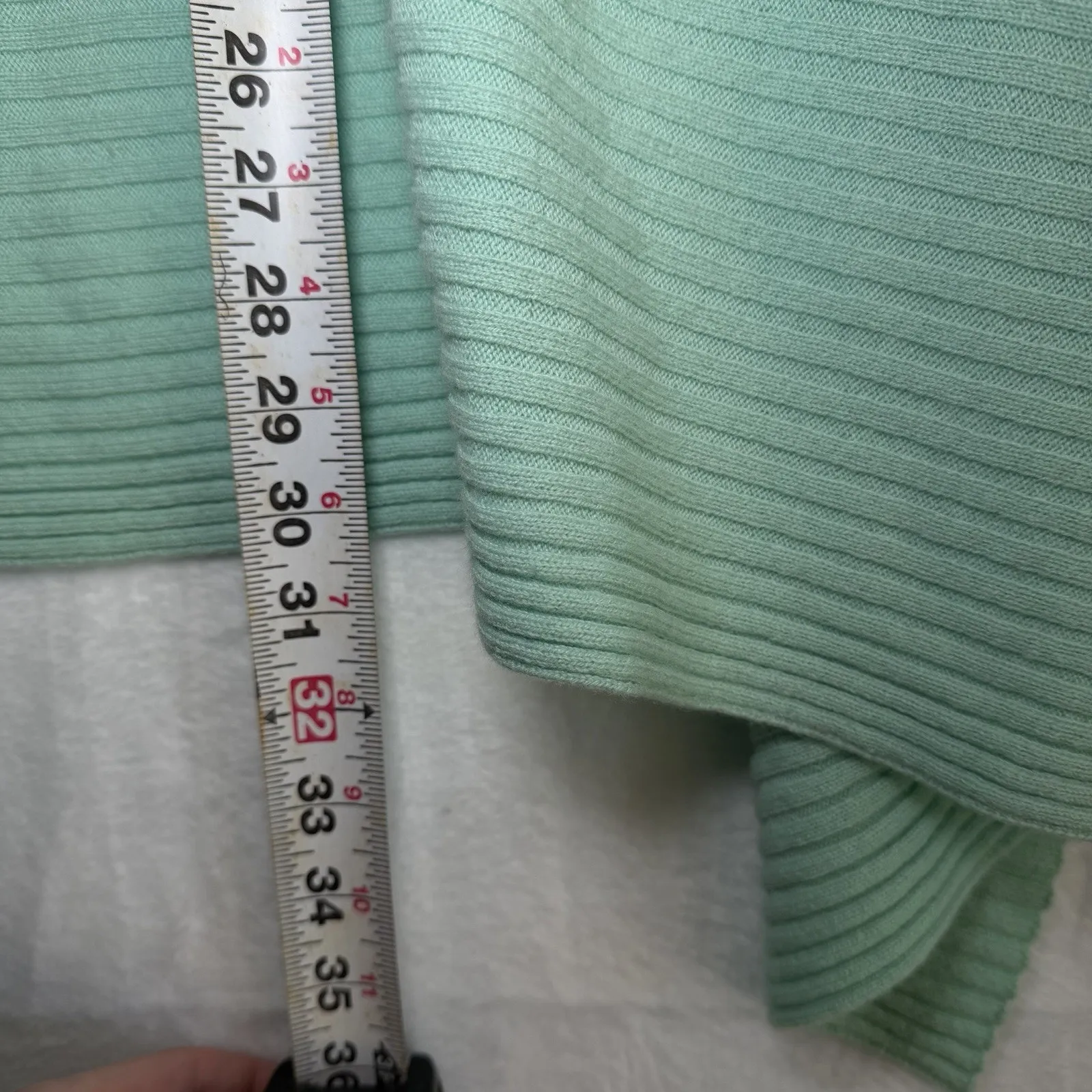 Autumn Cashmere Cardigan Sweater 100% Cashmere Light Blue Green size XS - Image 6