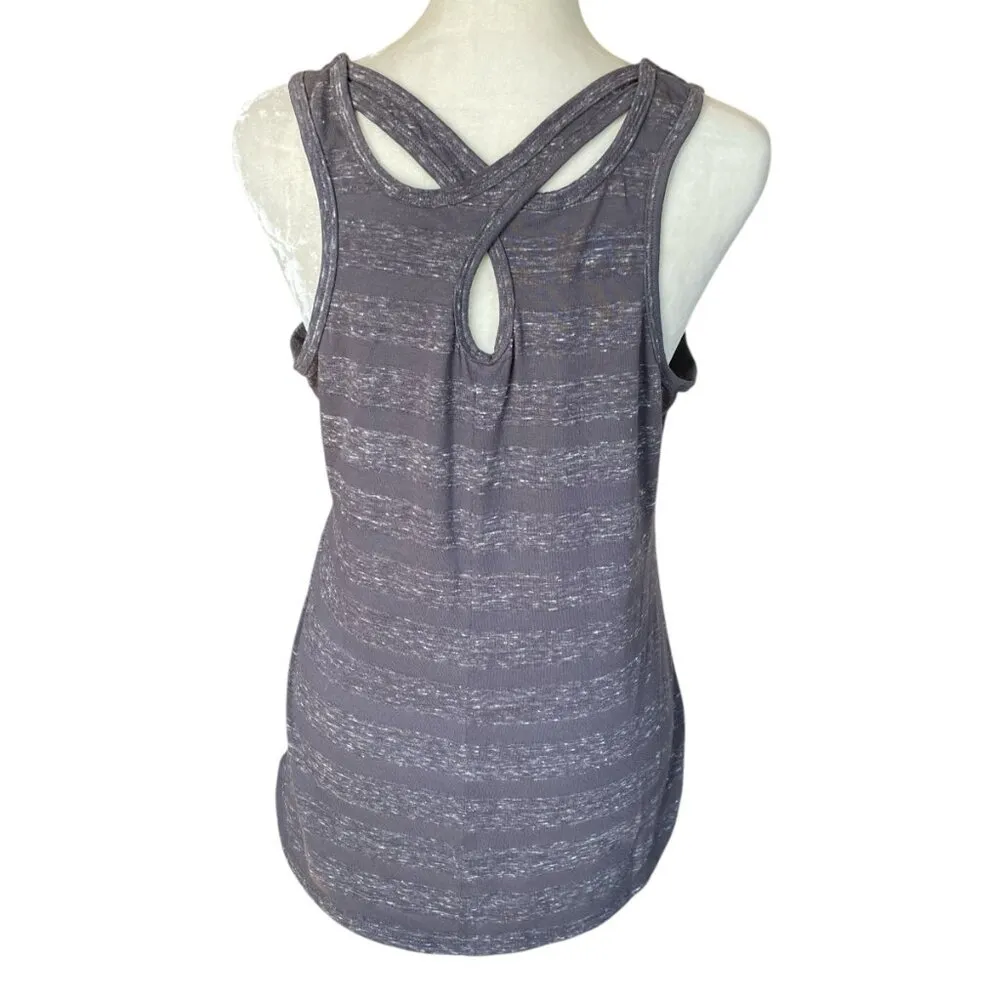 women's size M gray stretchy criss cross back athletic tank top - Image 4