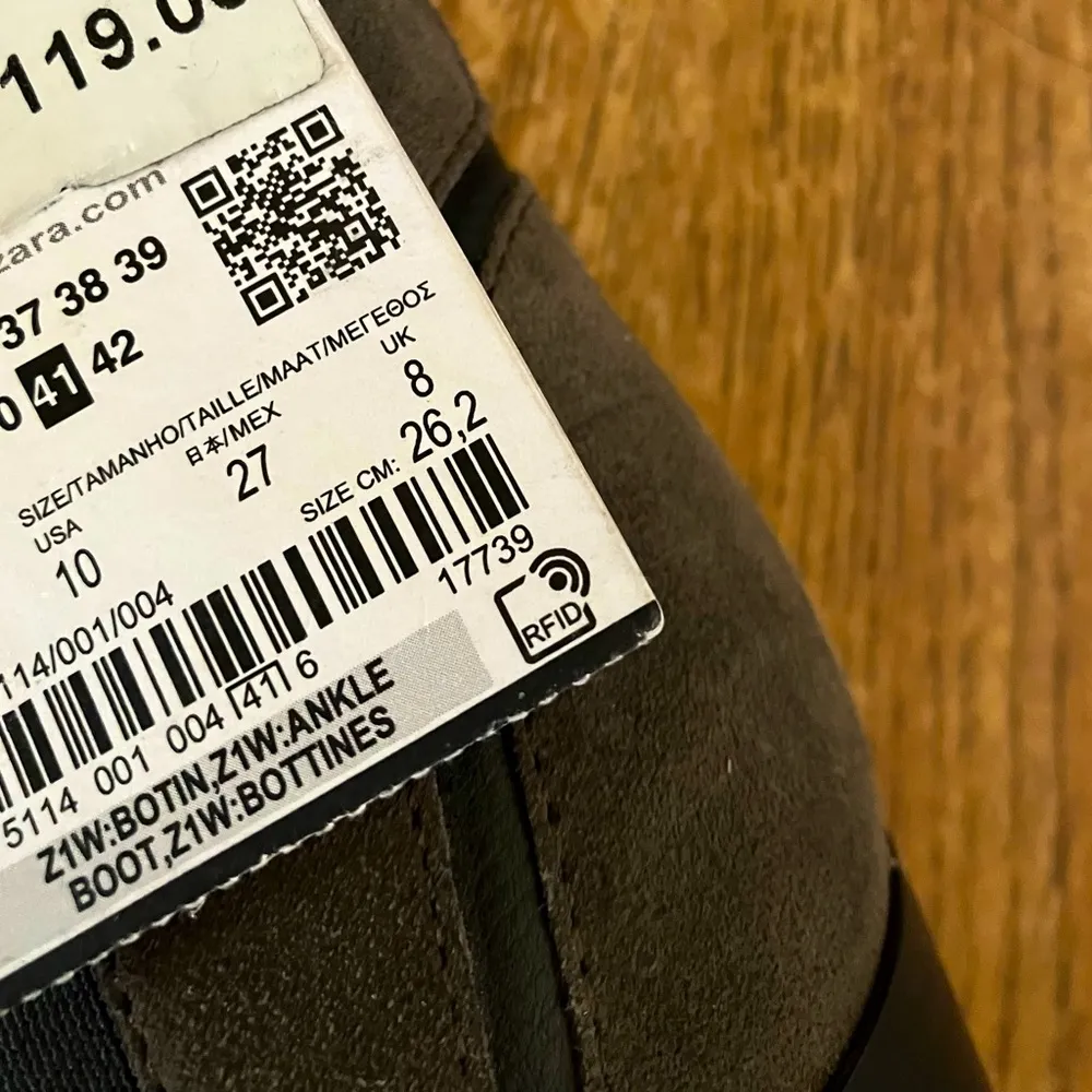 Zara Woman Dark Grey Suede Ankle Boot - Image 7