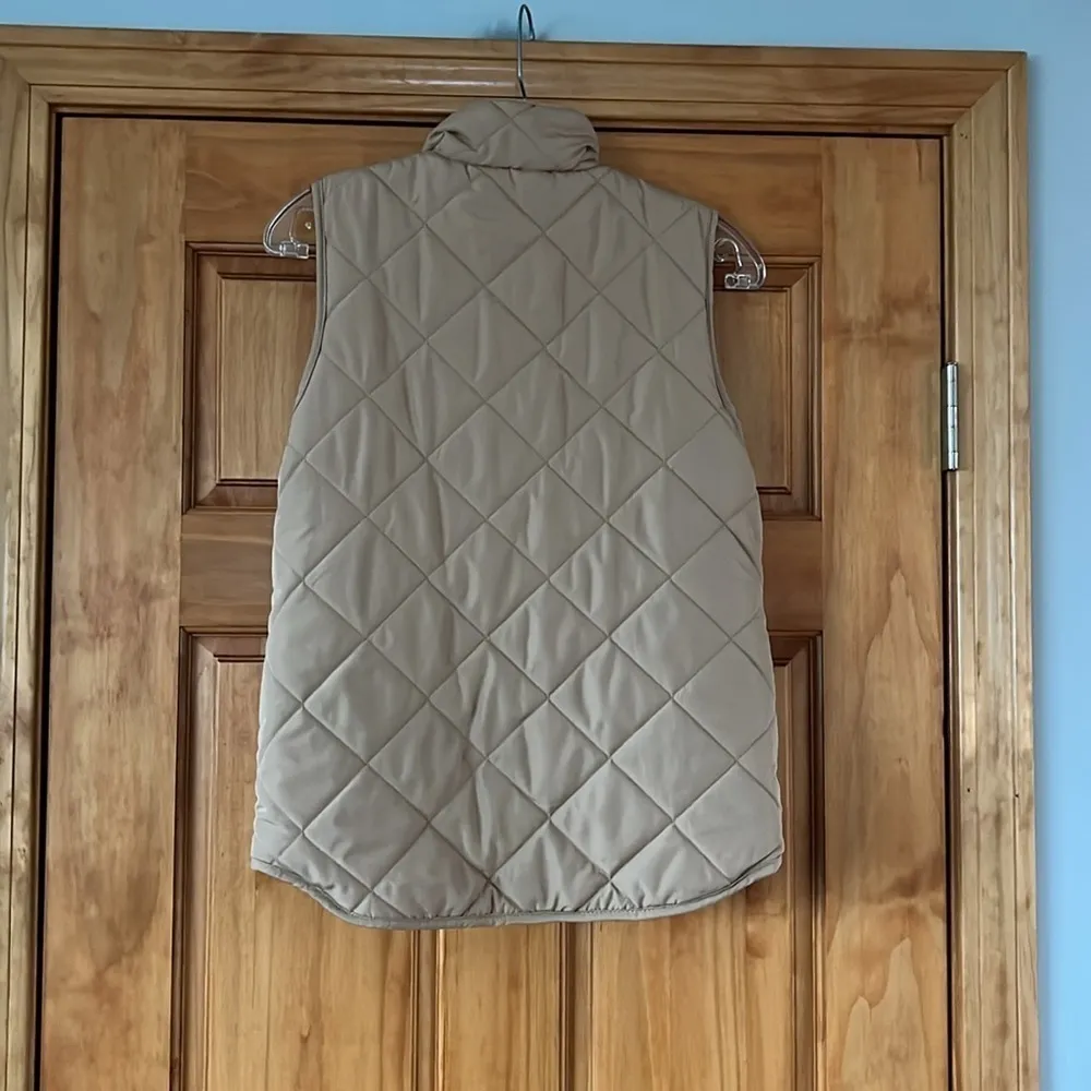Beige Sleeveless Puffer Vest Tan - Image 4