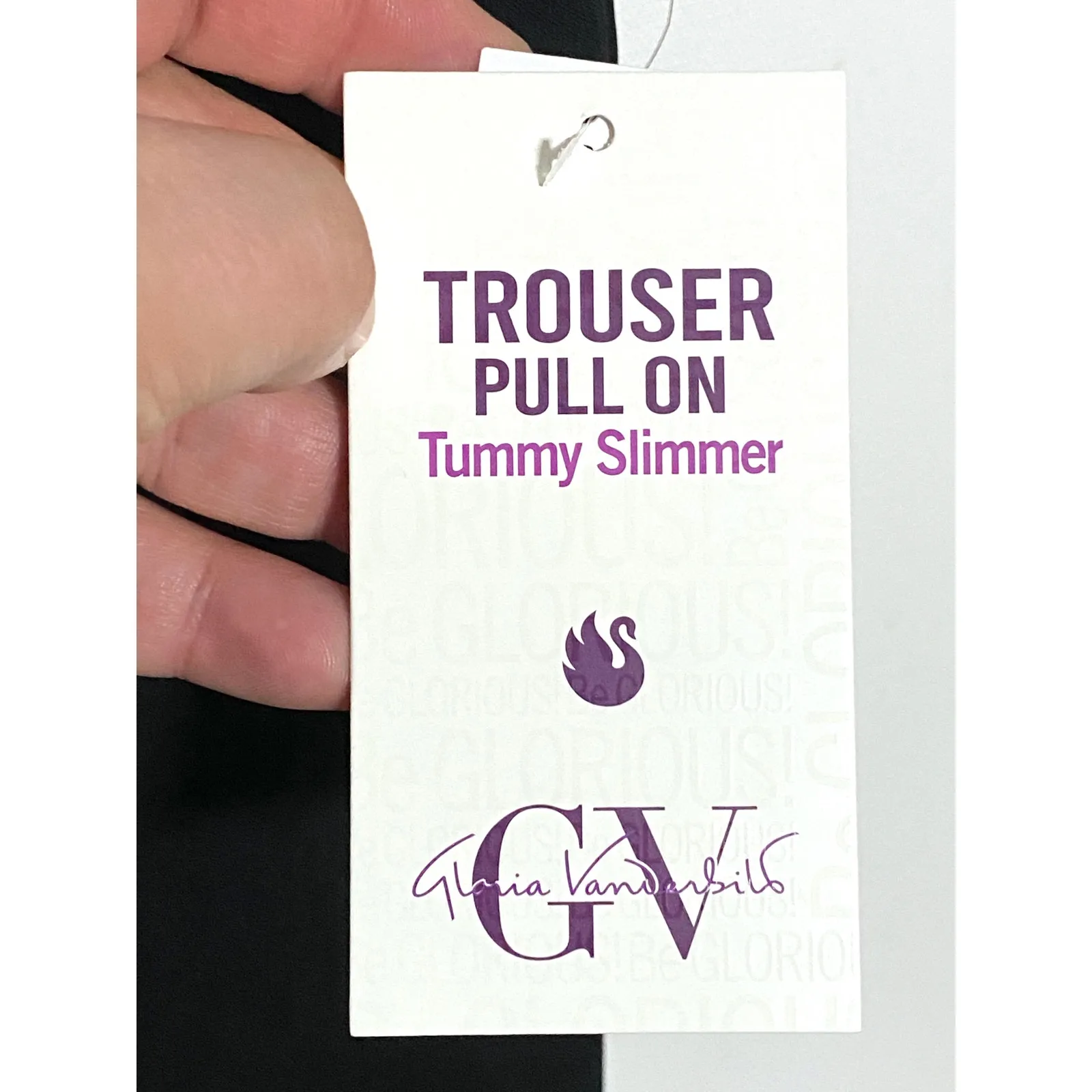 Gloria Vanderbilt Black Pull On Trouser Pants 16 Tummy Slimmer Classic Chic NWT - Image 3