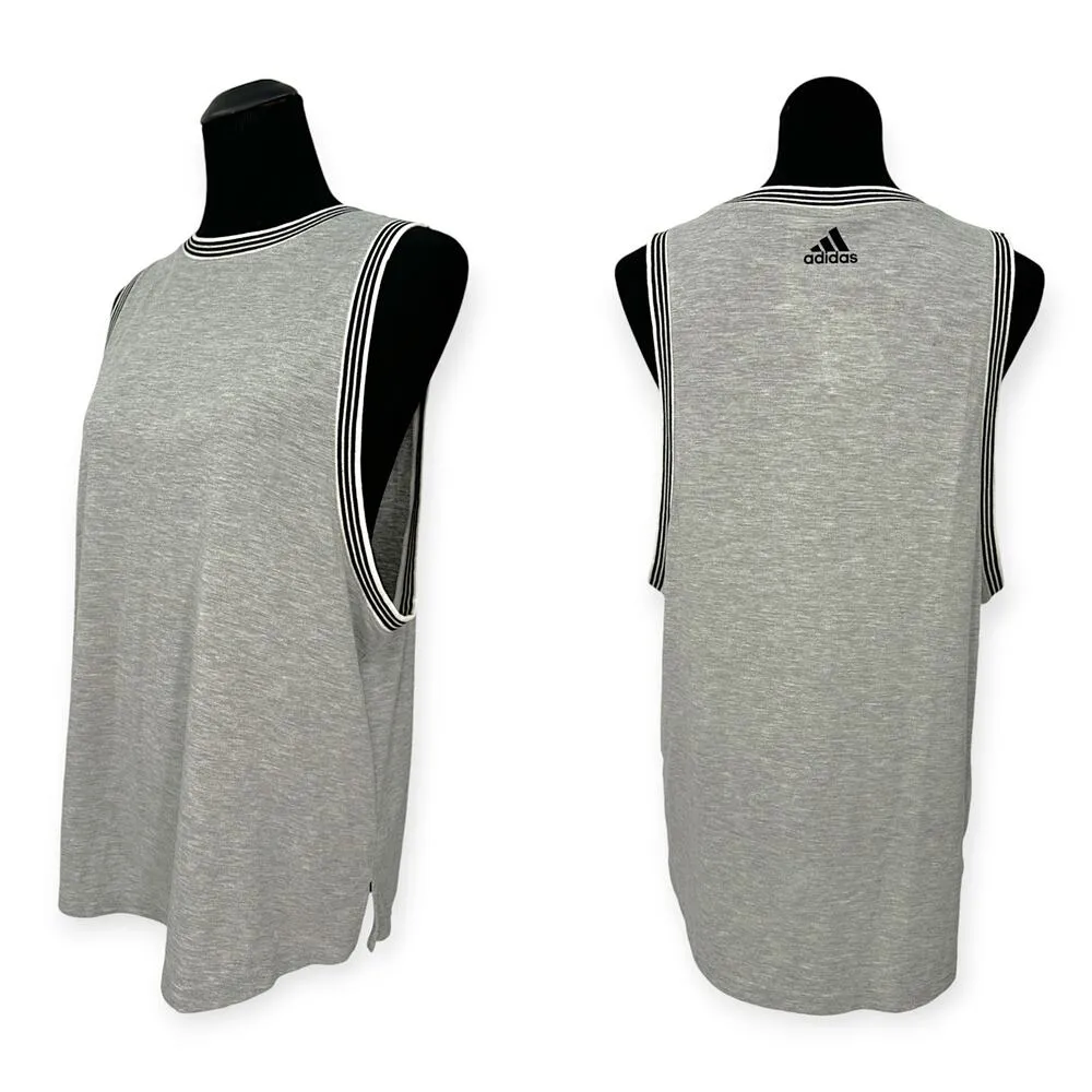 Adidas | NWT | XL | Heather Gray Ringer Tank Athletic Top Muscle Tee Shirt - Image 5