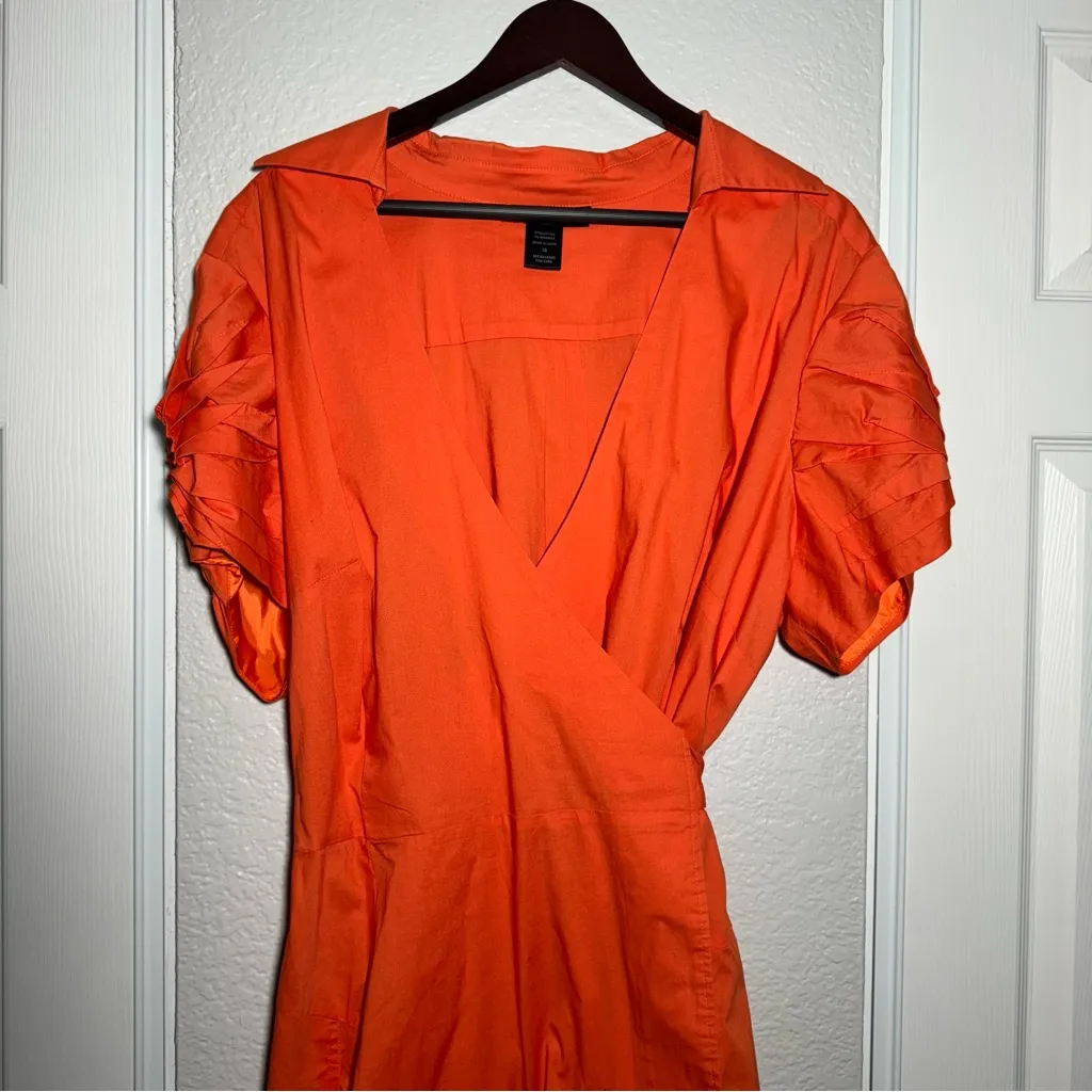 Ashley Stewart • Wrap Midi Dress • Orange • Size 18 • 97% Cotton • Plus size - Image 2