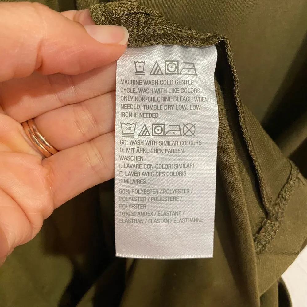 H by Halston Olive Green Oversized Tunic Sz MP - Image 6