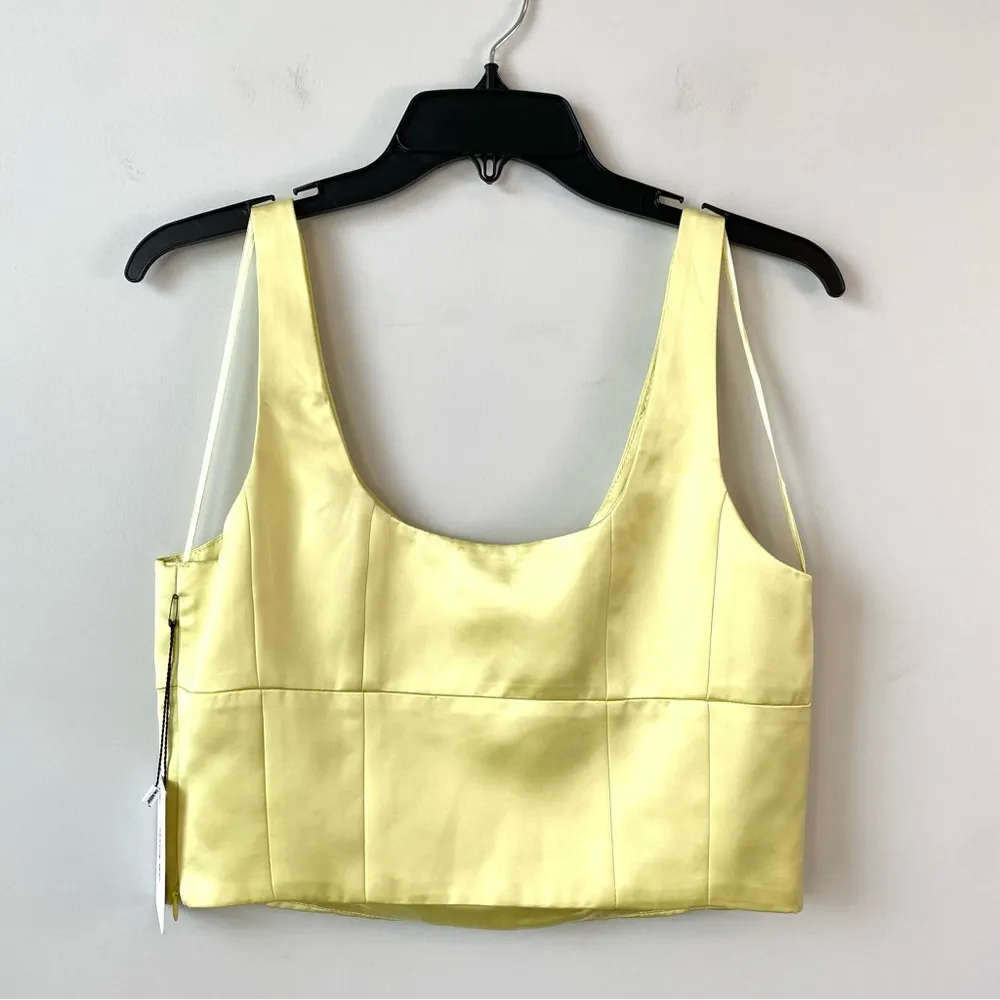 Jason Wu Satin Crop Top Yellow M - Image 5