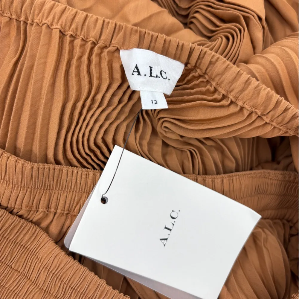 A.L.C Arianna Cutout Pleated Maxi Dress in Bronze Tone - Image 7