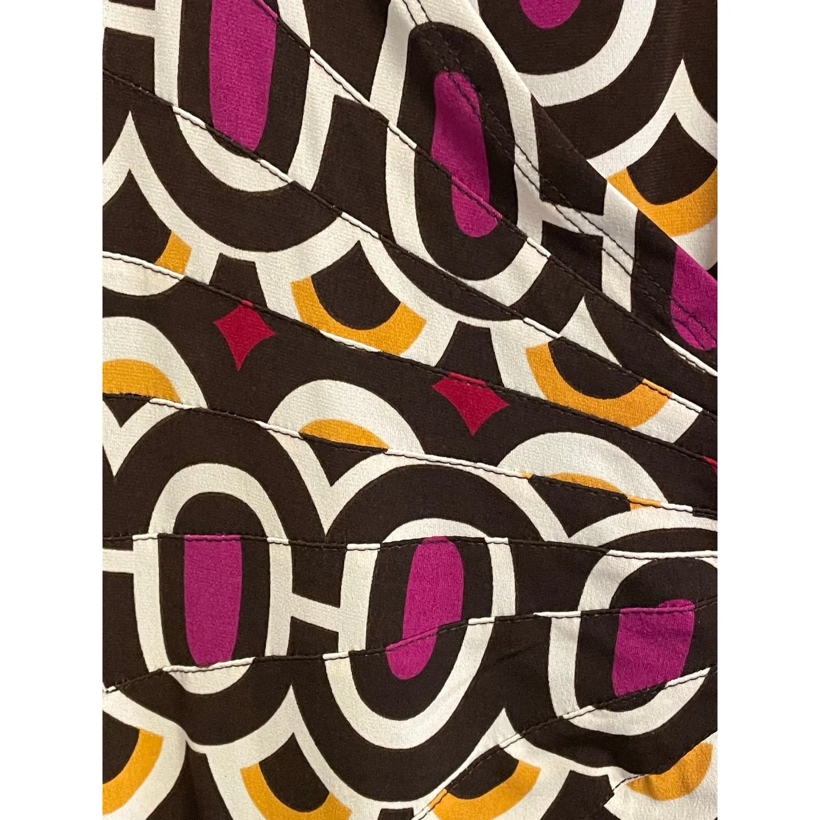 Bisou Bisou 90s Retro Geo-print True Wrap Dress size 6 - Image 8