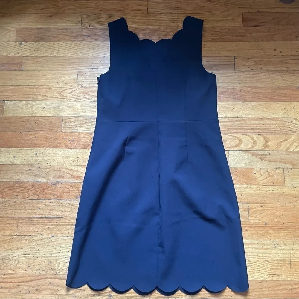 J.Crew Navy Blue Scallop Hem Dress Size 10 - Image 7