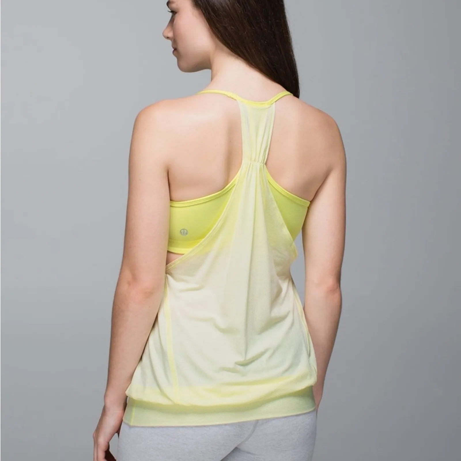 Lululemon No Limits Tank in Zest / Sheer Lemon Womens 10 Athleisure Yoga Fitness - Image 2