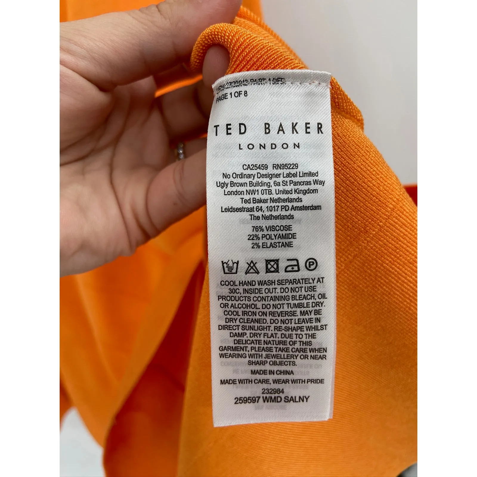 Ted Baker London Salny Dark Orange Sleeveless Fit & Flare Racerback Mini Dress - Image 6