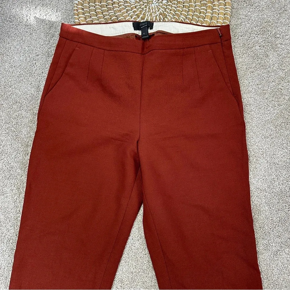 J. Crew Martie Wool Blend Pants Trouser Slim Fit Cropped in Copper Size 6 - Image 5