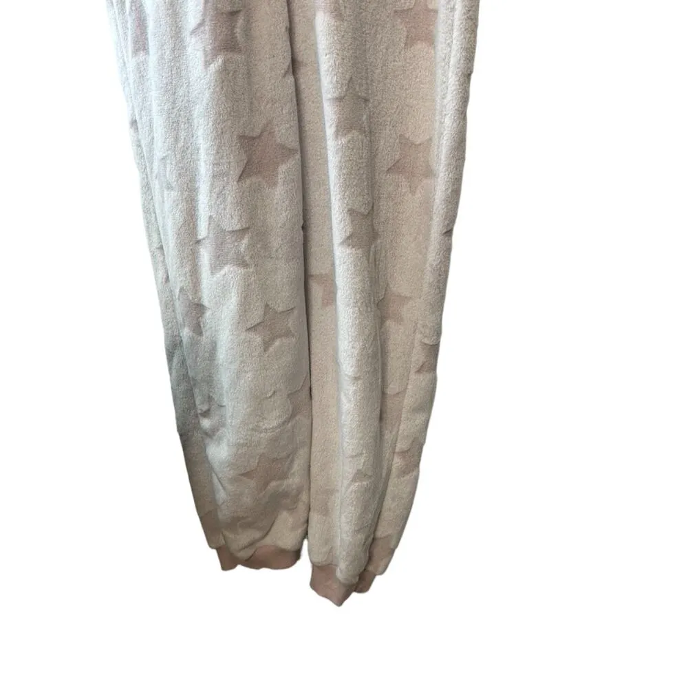 Secret Treasured SOFT Pink Star Print Half Zip Footless Hooded Pajamas XL 16/18 - Image 10