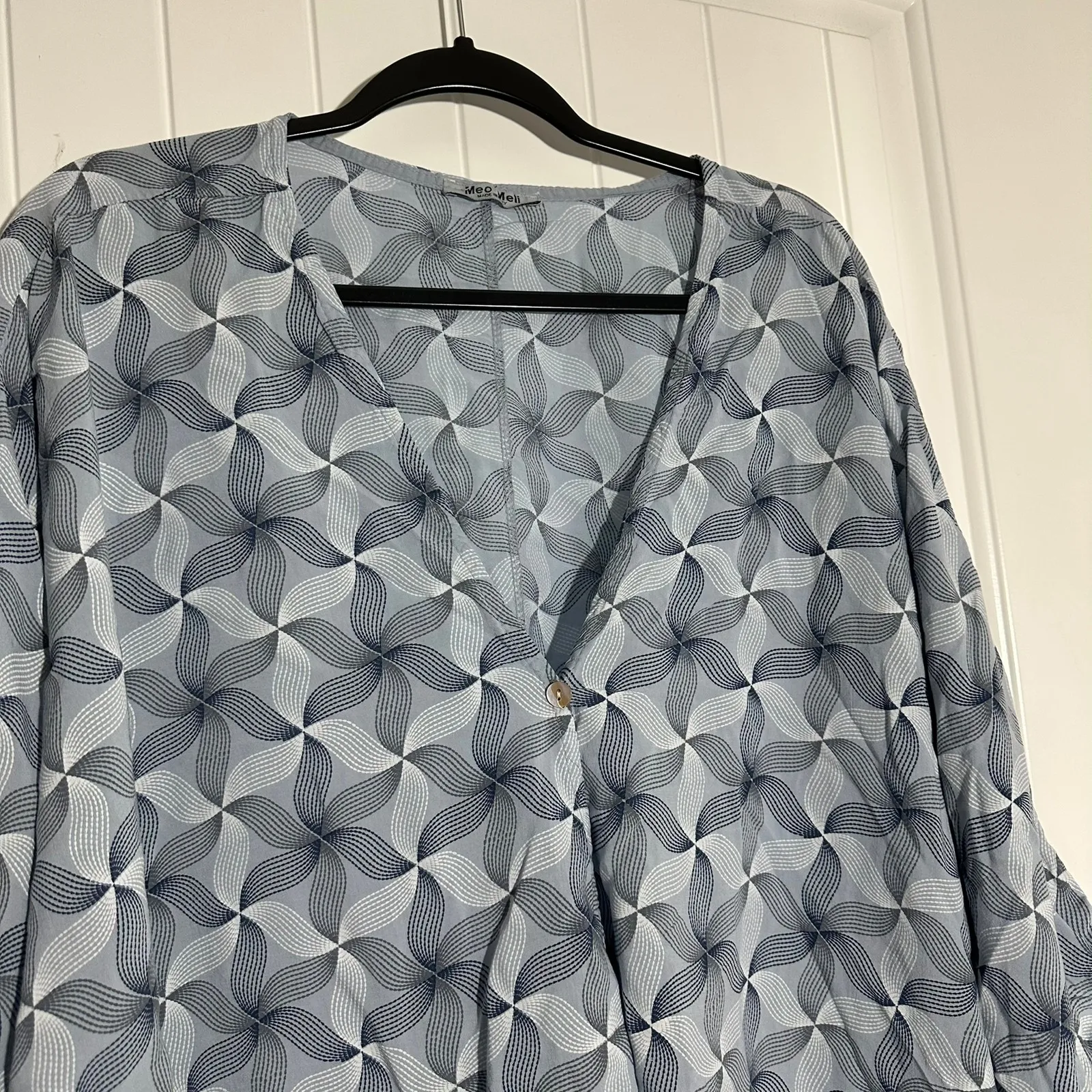 Meo Meli |‎ Cardigan Blue Geometric Made in Italy | Women's One Size Size undefined - Image 2