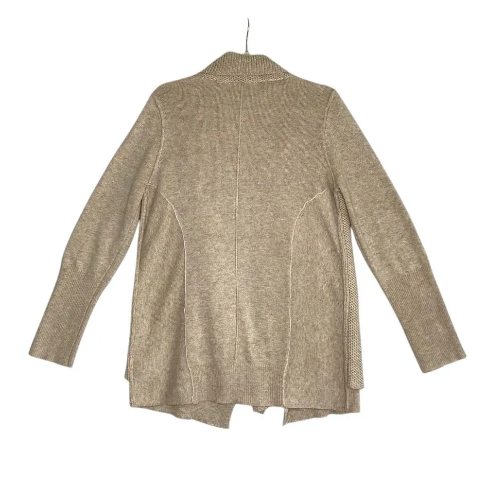 SOFT SURROUNDINGS Kendle Wool Blend Cardigan Women M Cream Drapped Classic Boho - Image 3