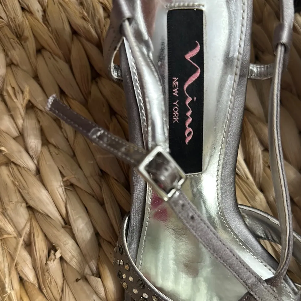 Nina Silver Strappy Heels - Image 3