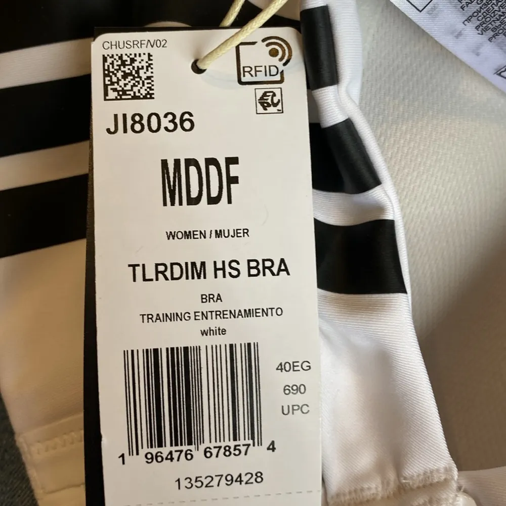 Adidas white high support sports bra NWT - Image 5