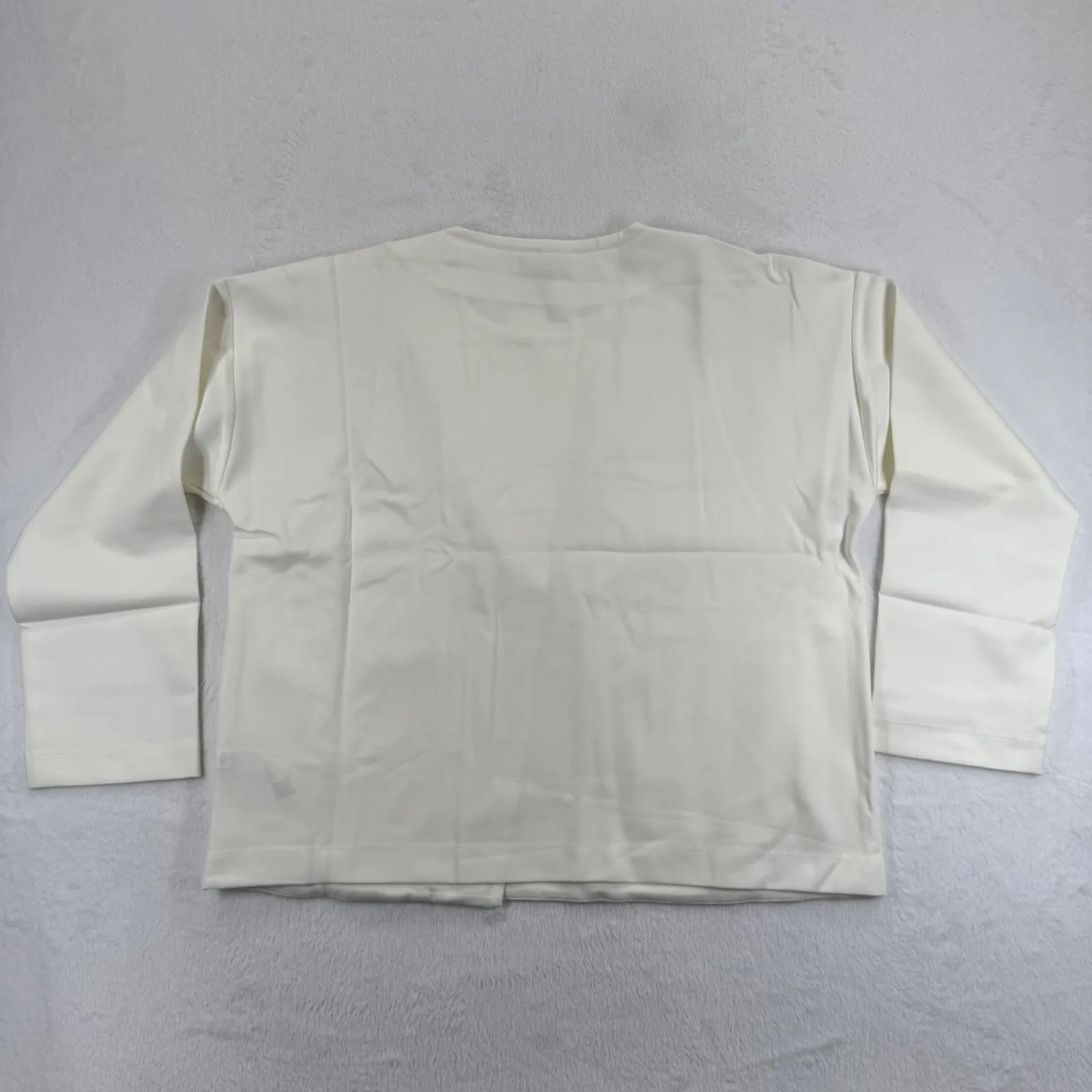 Eileen Fisher‎ Flex Tencel Ponte Ivory Round Neck Zip Front Jacket Medium - Image 9