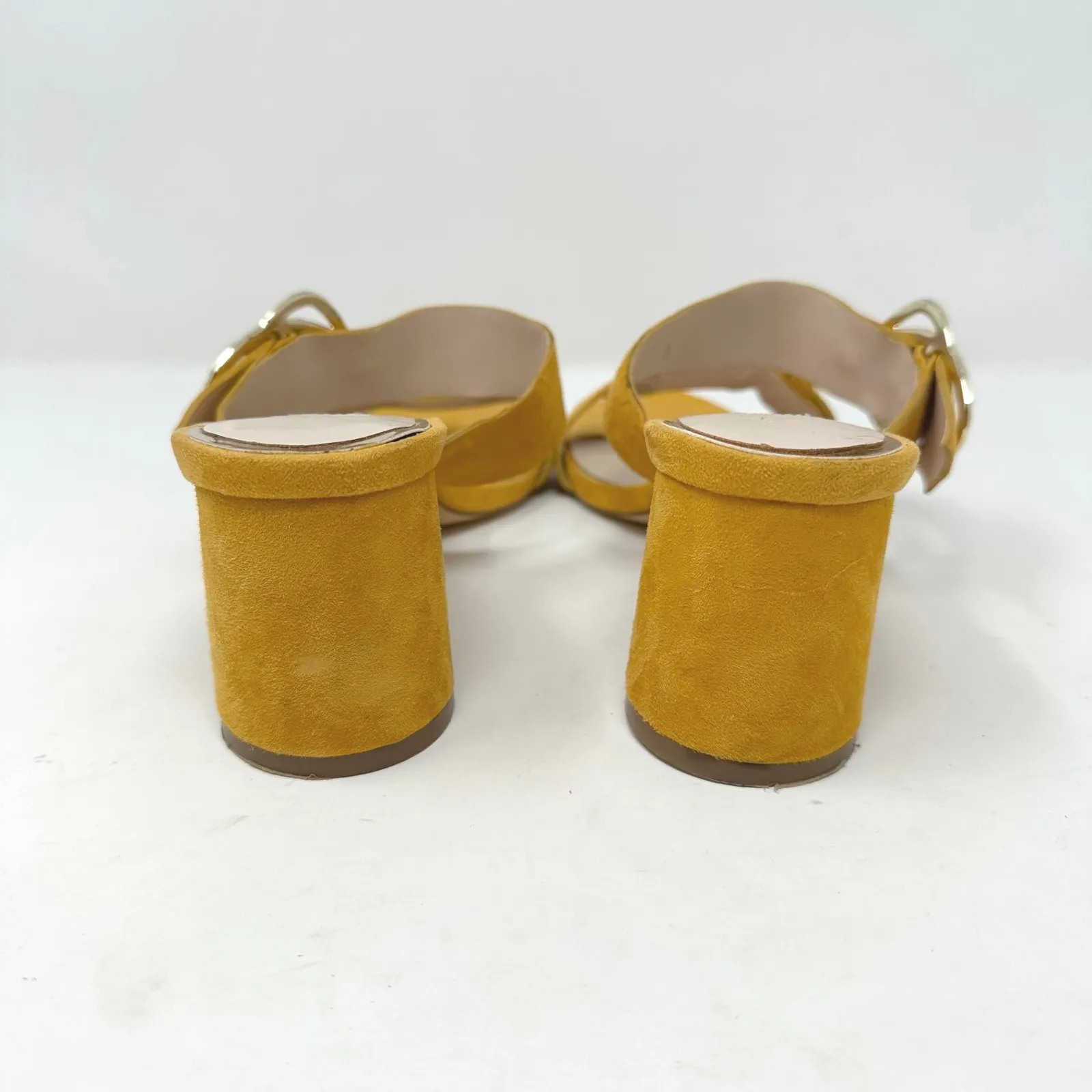 Zara Double Strap Slide Sandals Heels Yellow Size‎ 40 - Image 6