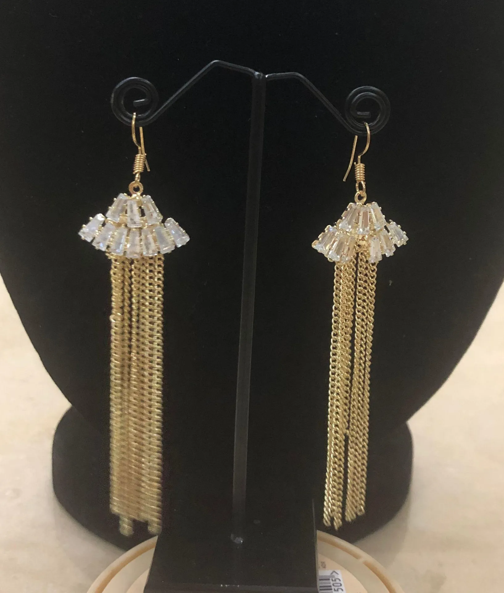 Golden Dangling Earrings Gold - Image 4