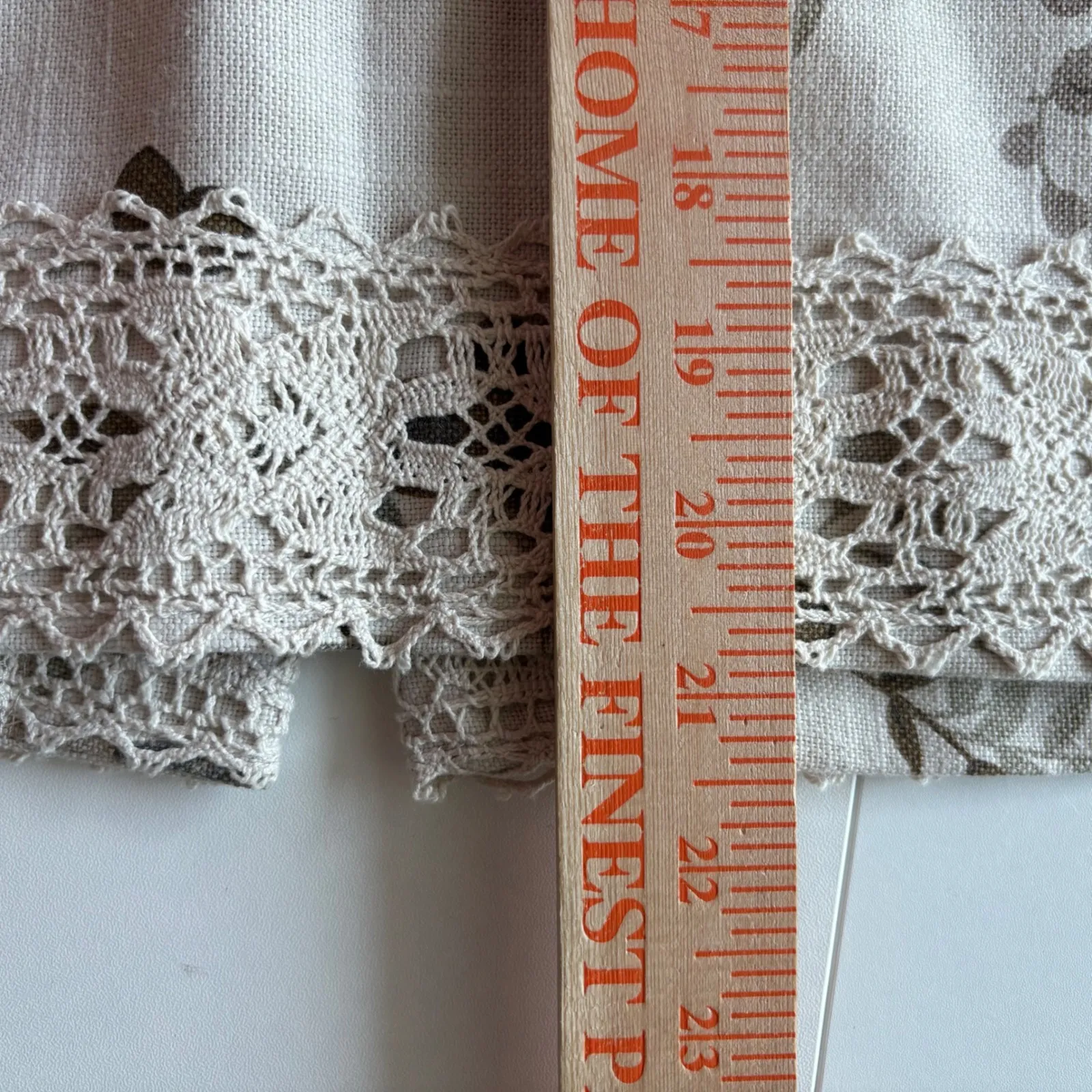 Monroe & Main Womens Linen Floral Pencil Skirt Crochet Trim Sz 10‎ Tan - Image 6