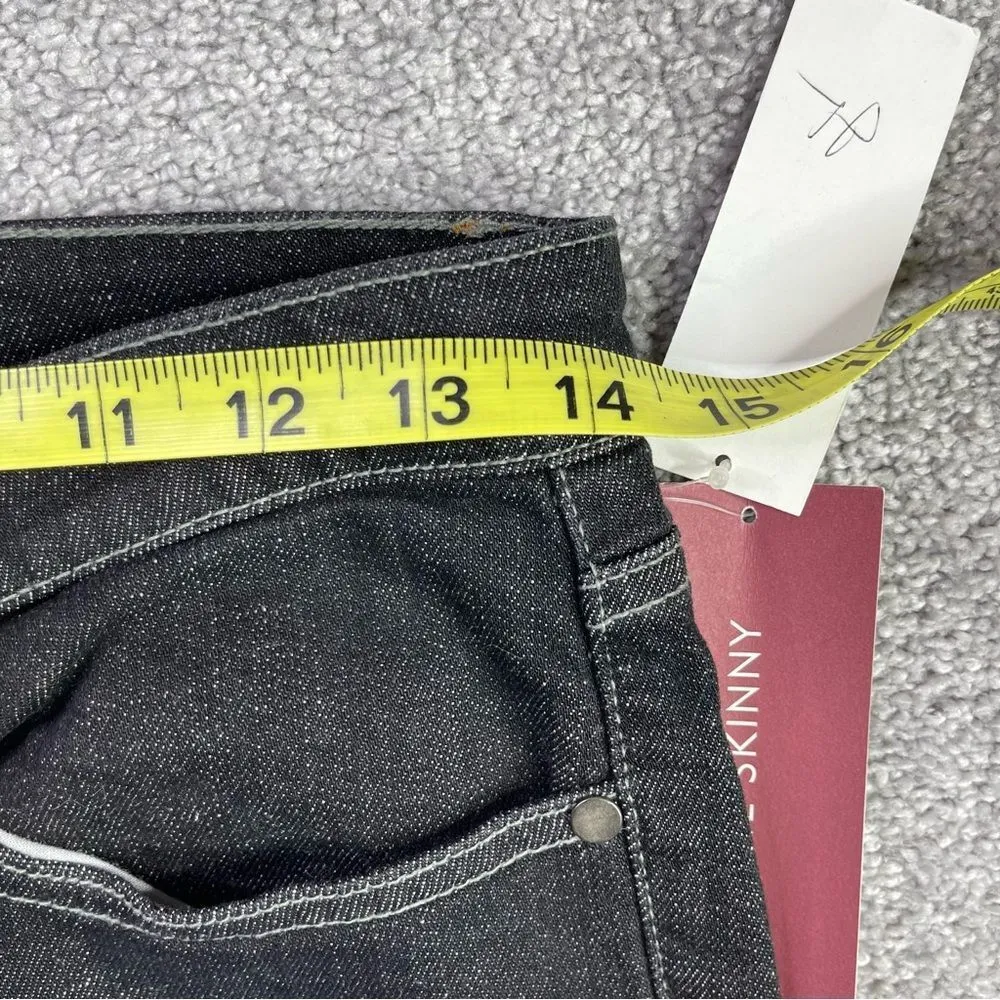 Eileen Fisher Jeans Women's 2 Black Skinny Mid-Rise Denim Stretch Organic Cotton - Image 13