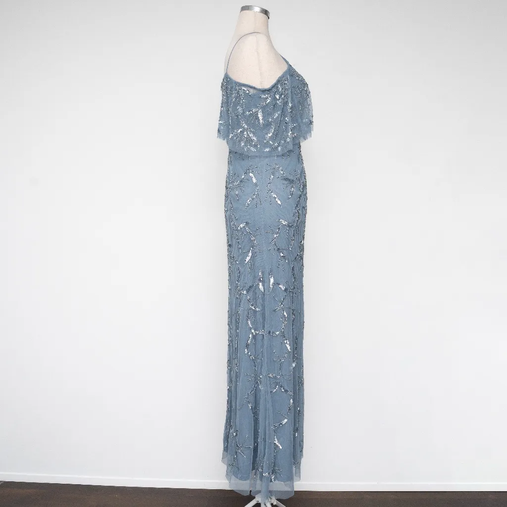 Aidan Mattox -  Embellished Off-the-Shoulder Halter Gown - Image 5