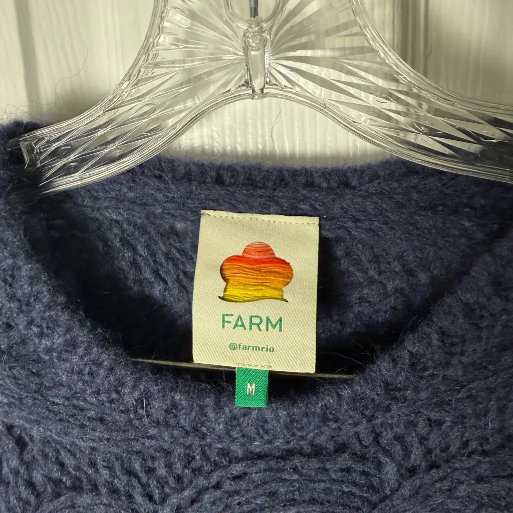 Farm Rio Cable Knit Sweater M - Image 6