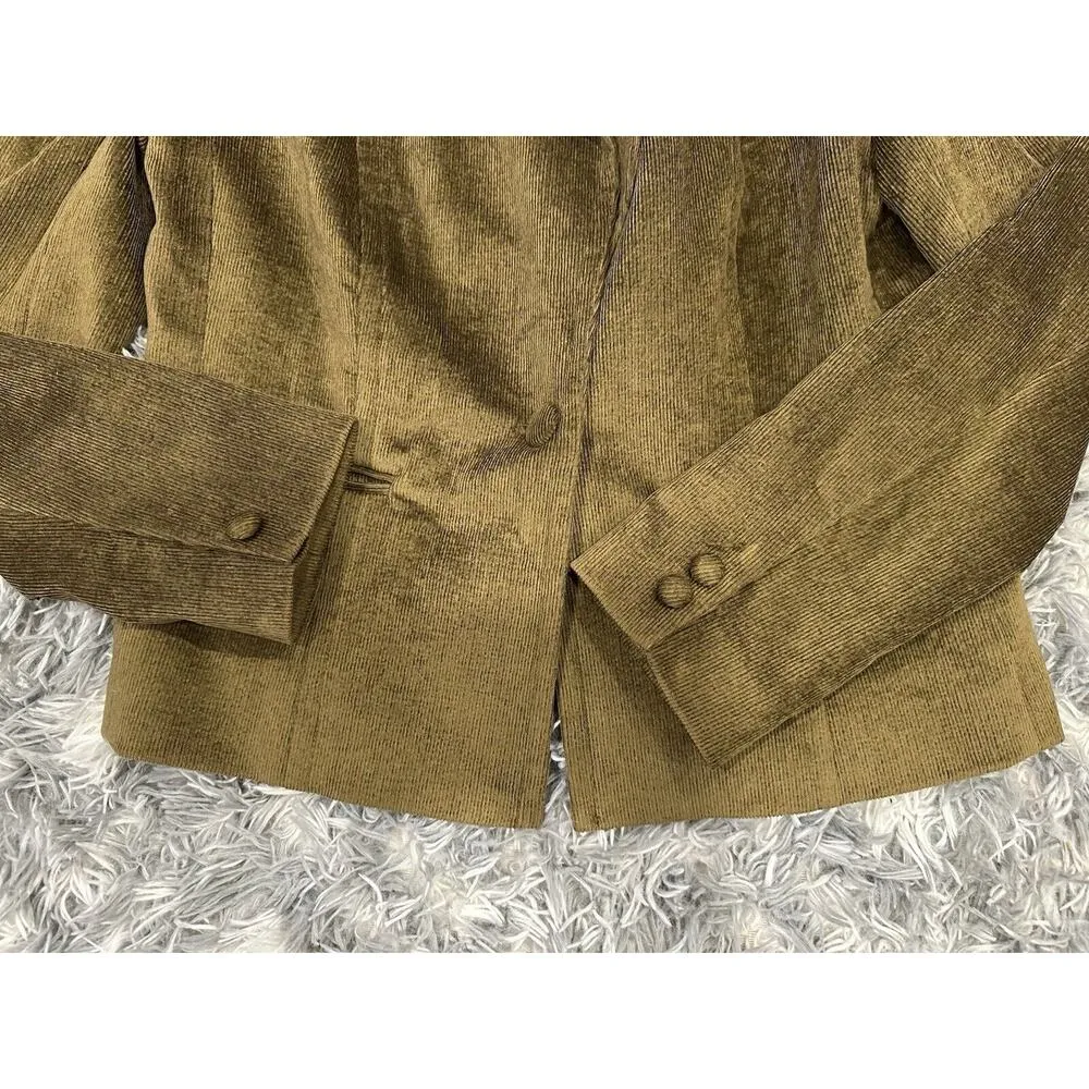 Bill Burns Green Corduroy Blazer and Pants Set Size 8 FLAW - Image 3