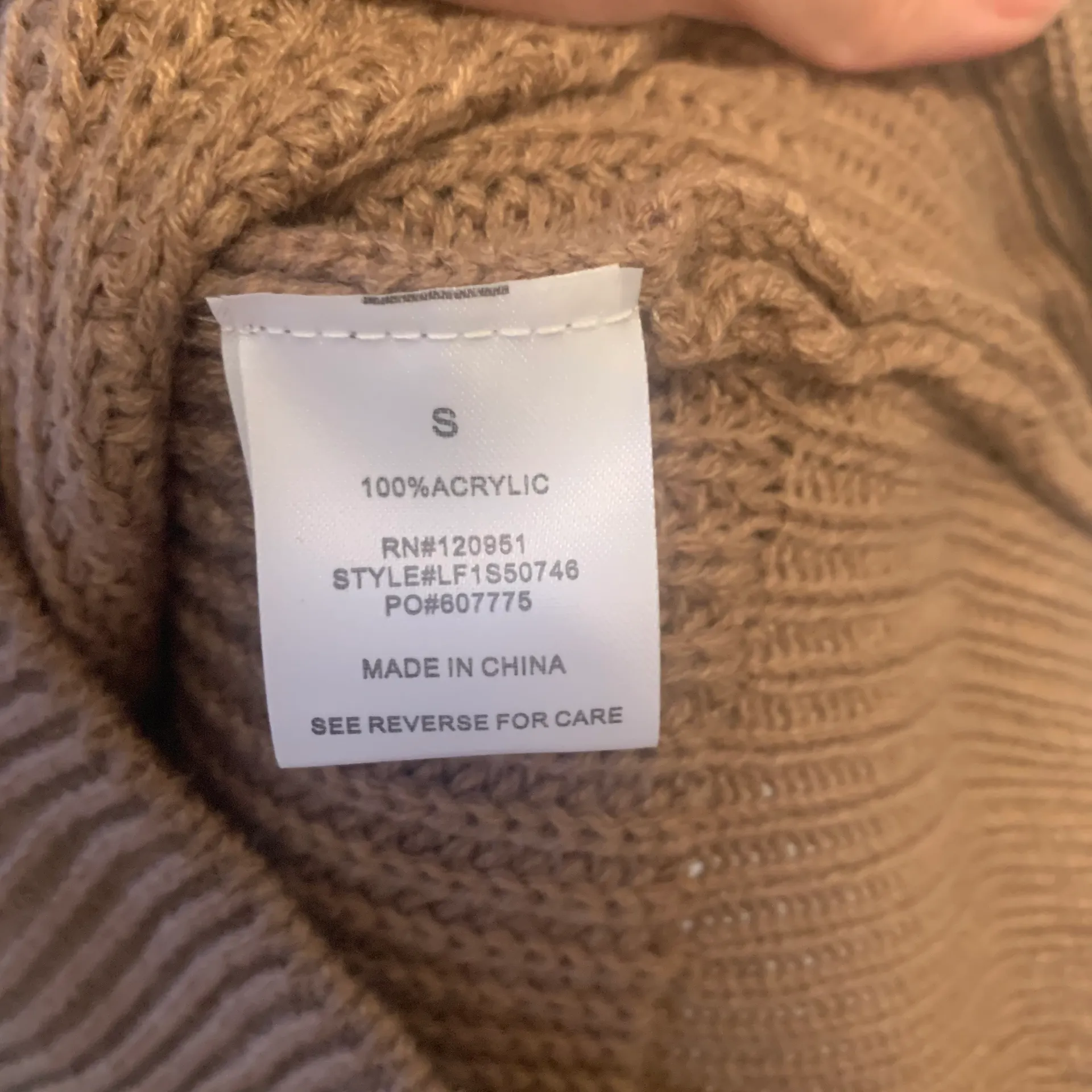 Brown Taupe Ribbed Knit Funnel Neck Sweater Dress - Image 5