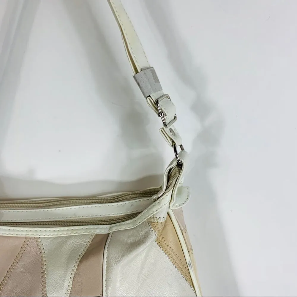 Cream White Patchwork Shoulder Bag New Old Stock - Image 3
