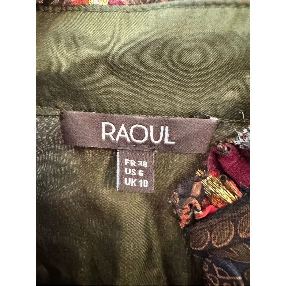 Raoul Paisley Button Down Blouse Size US 6 Pink - Image 2